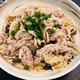 きのこたっぷり☆豚肉と蓮根の麺つゆレンジ蒸し